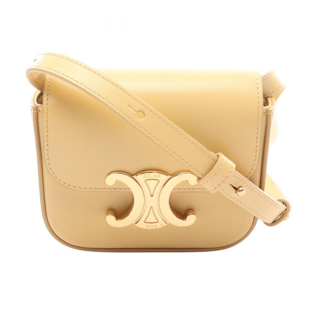 Celine Mini Claude Shoulder Bag/Handbag, Leather, Women's, Yellow (10l513DPV)